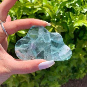Rainbow Fluorite Cloud with Easel Stand, Kids Bedroom Decor, Shelf/Office Decor